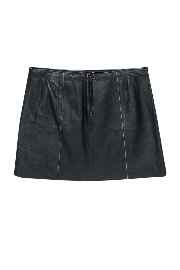 Current Boutique-Vince - Black Smooth Leather Miniskirt Sz 10