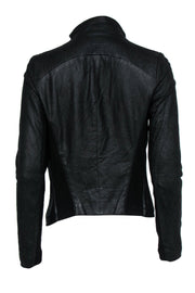 Current Boutique-Vince - Black Soft Leather Draped Jacket Sz XS
