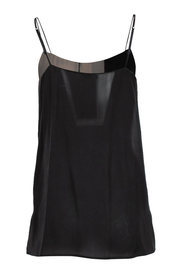 Current Boutique-Vince - Black & White Pleated Strappy Silk Tank Sz M