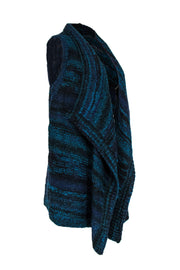 Current Boutique-Vince - Blue & Black Striped Knit Open Sweater Vest Sz S