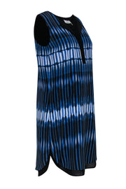 Current Boutique-Vince - Blue & Black Striped Silk Shift Dress Sz M