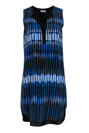 Current Boutique-Vince - Blue & Black Striped Silk Shift Dress Sz M
