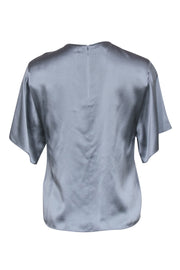 Current Boutique-Vince - Blue-Grey Short Sleeve Silk Blouse Sz XS