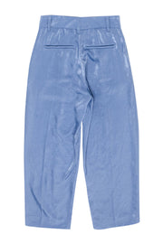 Current Boutique-Vince - Blue Satin High-Waisted Ankle Pants w/ Tapered Leg Sz 0