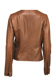 Current Boutique-Vince - Brown Leather Zip Up Jacket Sz M