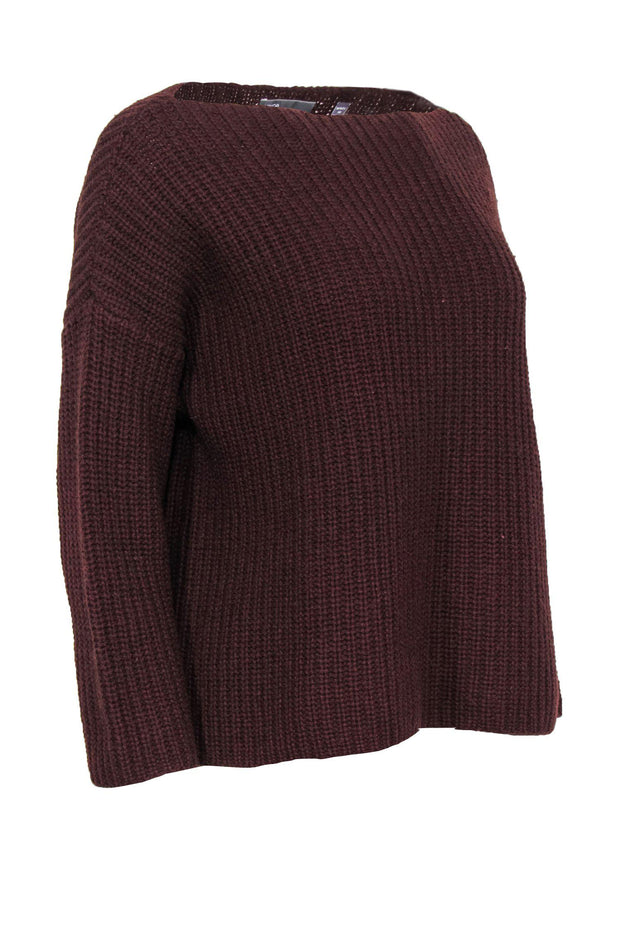 Current Boutique-Vince - Burgundy Knit Boat Neck Sweater Sz S