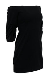 Current Boutique-Vince Camuto - Black Off-the-Shoulder Mini Dress w/ Ruching Sz PXS
