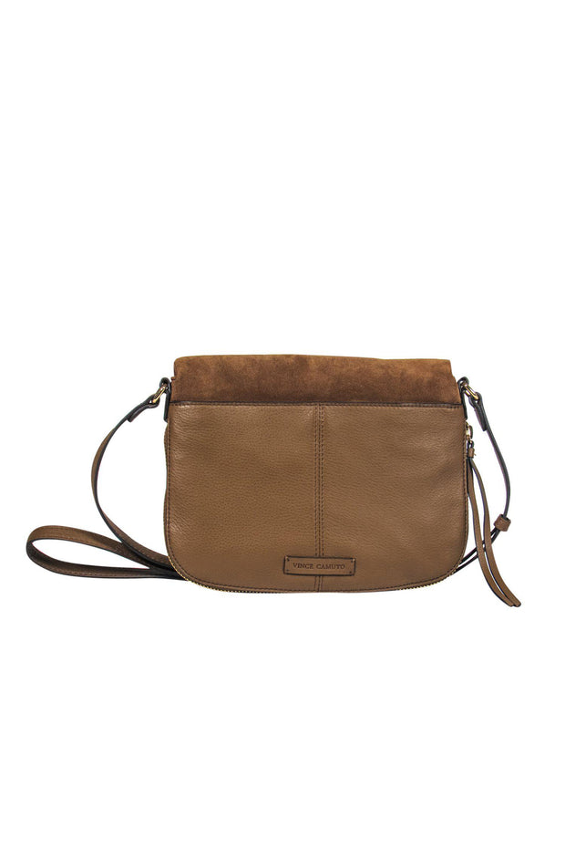 Current Boutique-Vince Camuto - Brown Suede Expandable Crossbody w/ Stitching