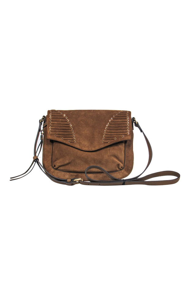 Current Boutique-Vince Camuto - Brown Suede Expandable Crossbody w/ Stitching