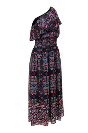 Current Boutique-Vince Camuto - Navy & Multicolor Floral Print One-Shouldered Maxi Dress Sz 10