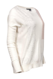 Current Boutique-Vince - Cream, Grey & Pink Color Blocked Cashmere Sweater Sz XS