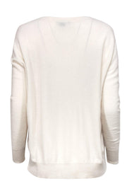 Current Boutique-Vince - Cream, Grey & Pink Color Blocked Cashmere Sweater Sz XS