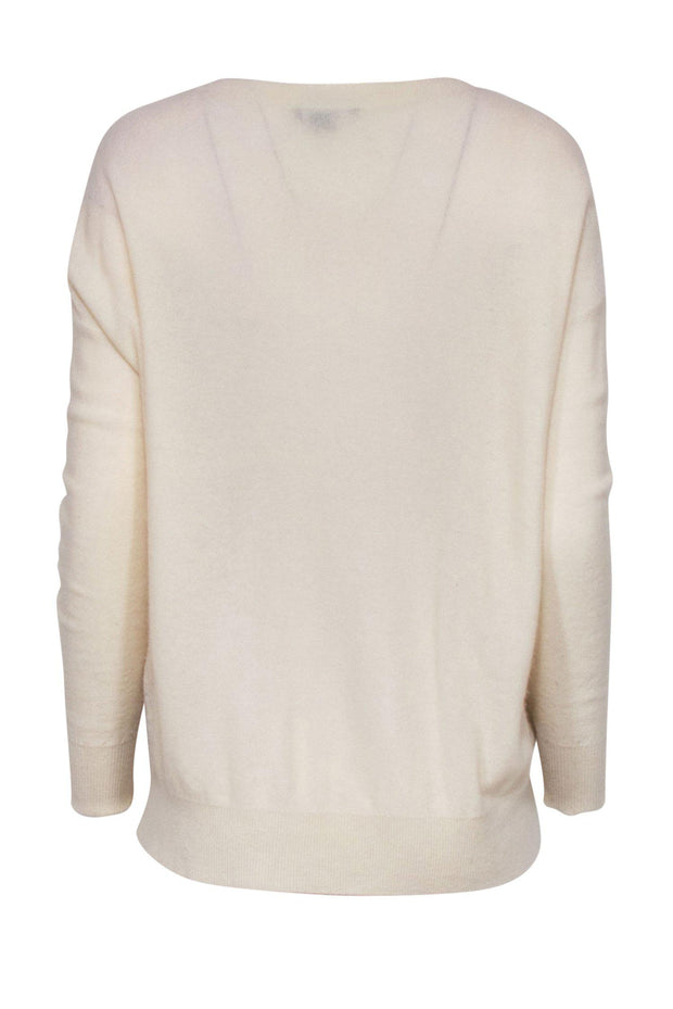 Current Boutique-Vince - Cream, Grey & Pink Colorblocked Cashmere Sweater Sz XS
