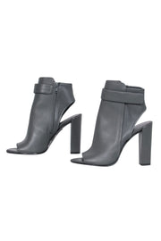 Current Boutique-Vince - Dark Gray Smooth Leather Open Toe Block Heel Sz 7