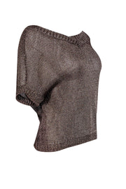 Current Boutique-Vince - Gold Knit Short Sleeve Top Sz XS