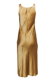 Current Boutique-Vince - Gold Silk Maxi Dress w/ Stitching Detail Sz XXS