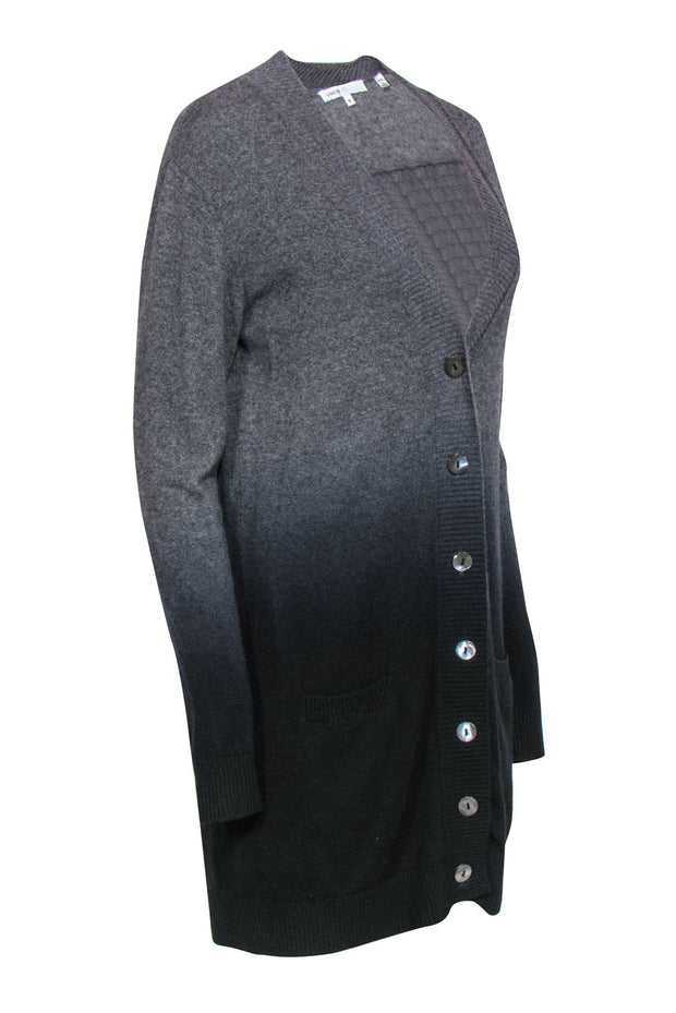 Current Boutique-Vince - Gray & Black Ombre Cashmere Long Cardigan Sz M