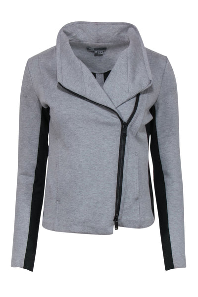 Current Boutique-Vince - Gray Cotton Zip-Up Moto-Style Jacket Sz XS