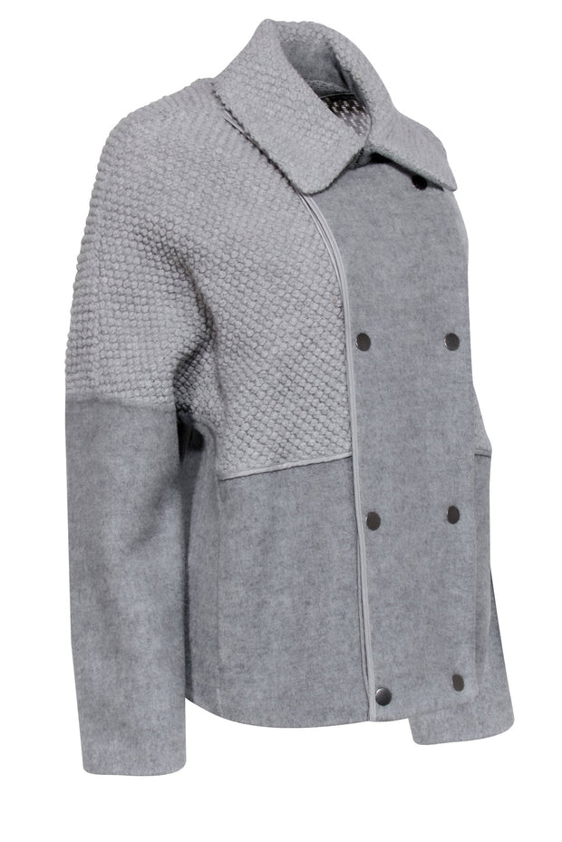 Current Boutique-Vince - Grey Boucle Blocked Wool Coat Sz M