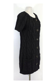 Current Boutique-Vince - Grey Cable Knit Alpaca & Wool Blend Sweater Dress Sz M