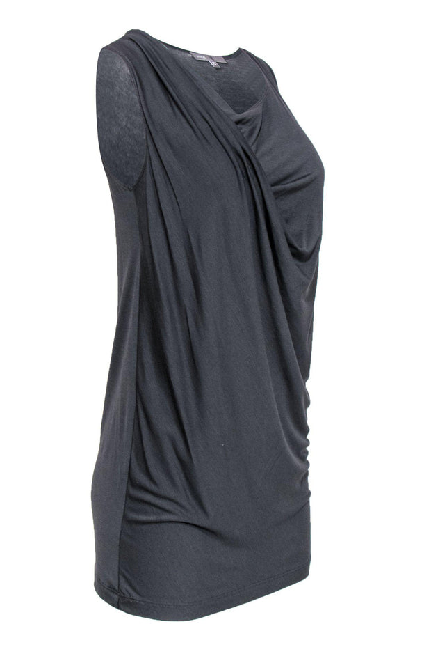 Current Boutique-Vince - Grey Draped Cowl Neck Tank Dress Sz XS