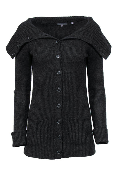 Current Boutique-Vince - Grey Merino Wool & Alpaca Blend Cardigan Sz S