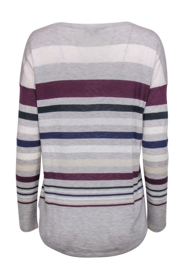 Current Boutique-Vince - Grey & Multicolored Wool Blend Striped Sweater Sz XS