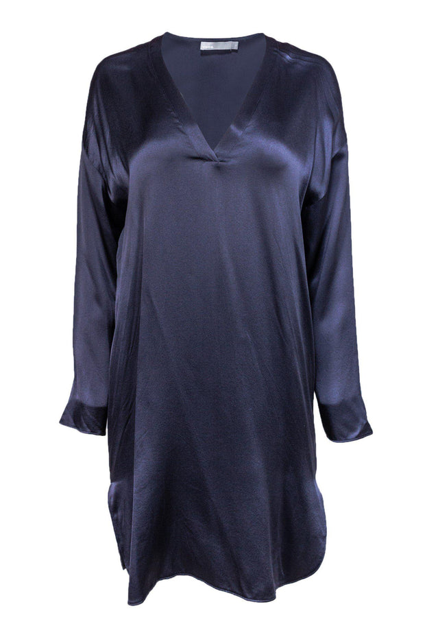 Current Boutique-Vince - Grey Silk Long Sleeve Dress Sz M