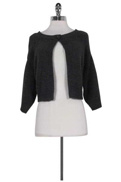 Current Boutique-Vince - Grey Single Button Cropped Cardigan Sz XS