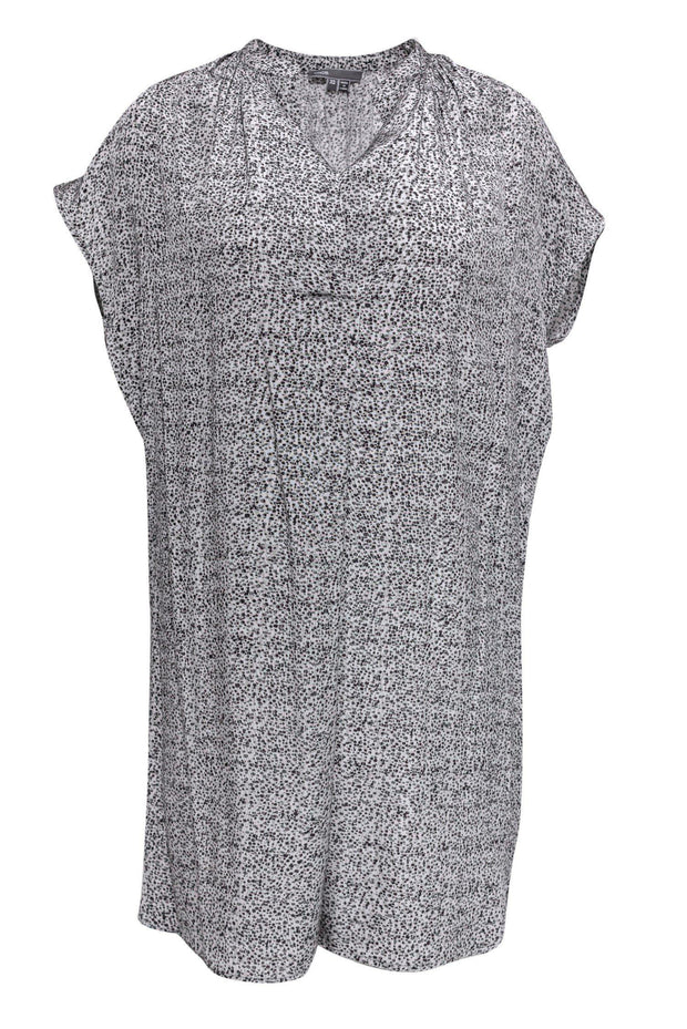 Current Boutique-Vince - Grey Speckled Silk Cap Sleeve Dress Sz XS