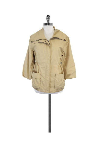 Current Boutique-Vince - Khaki Cinched Waist Cotton Blend Jacket Sz M