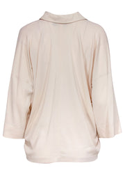 Current Boutique-Vince - Nude Lightweight Tunic w/ Collar & 3/4 Sleeves Sz XS