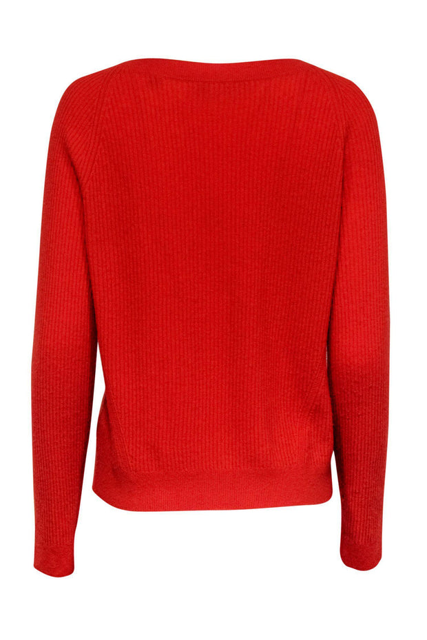 Current Boutique-Vince - Orange Ribbed Cashmere Sweater Sz S