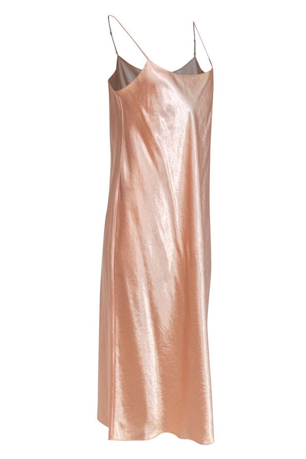 Current Boutique-Vince - Peach Sleeveless Satin Maxi Slip Dress Sz L