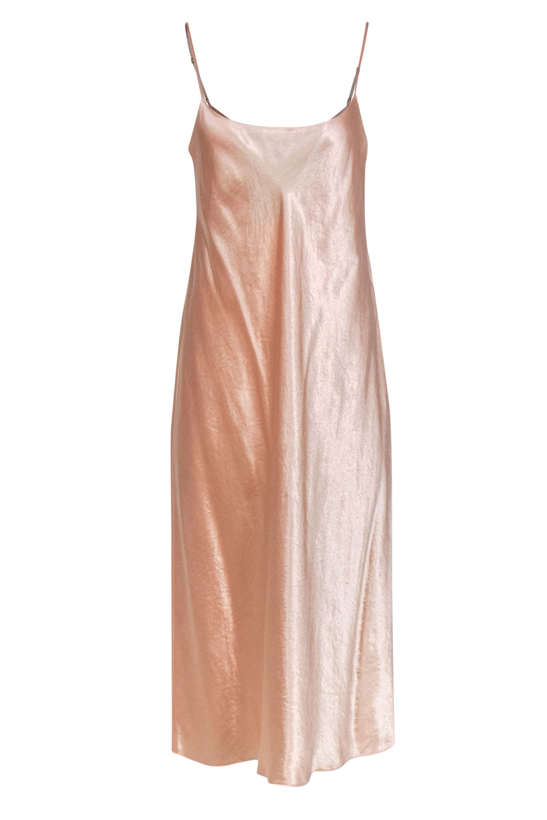 Vince - Peach Sleeveless Satin Maxi Slip Dress Sz L – Current Boutique