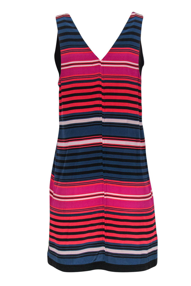 Current Boutique-Vince - Red, Navy & Pink Striped Sleeveless Shift Dress Sz S