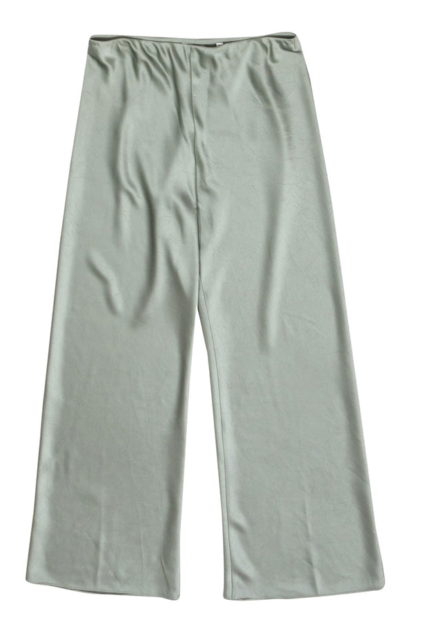 Current Boutique-Vince - Sage Green Wide Leg Satin Trousers Sz L