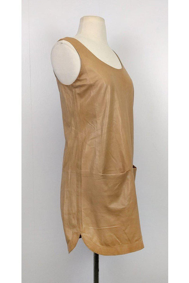 Current Boutique-Vince - Tan Leather Shift Dress Sz 2