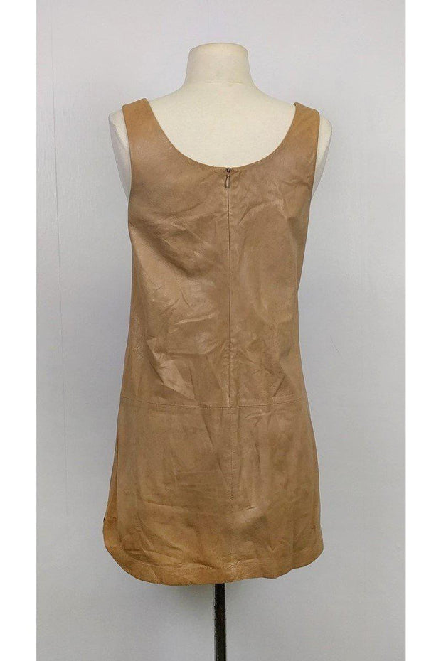 Current Boutique-Vince - Tan Leather Shift Dress Sz 2