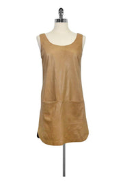 Current Boutique-Vince - Tan Leather Shift Dress Sz 2