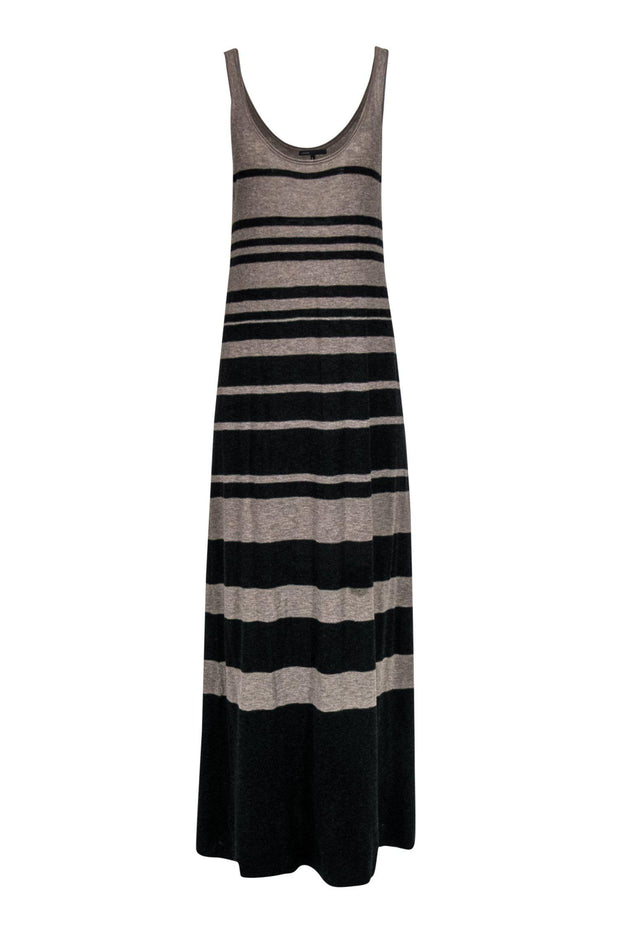 Current Boutique-Vince - Taupe & Grey Striped Maxi Dress Sz L