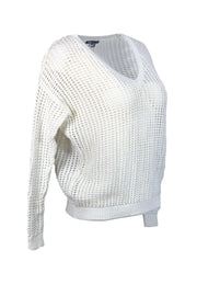 Current Boutique-Vince - White V Cut Sweater Sz XXS