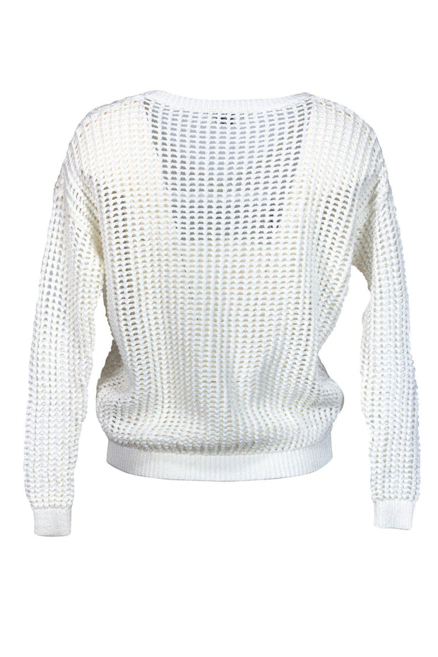 Current Boutique-Vince - White V Cut Sweater Sz XXS