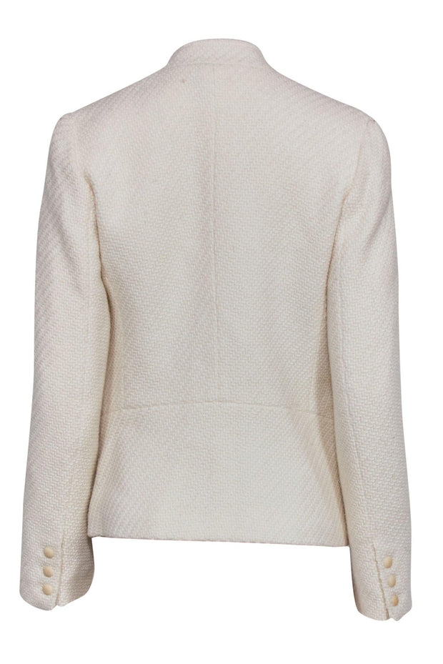 Current Boutique-Vince - White Woven Tweed Double Breasted Jacket Sz 6