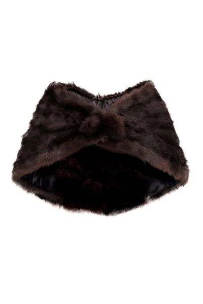 Current Boutique-Vintage Brown Mink Fur Stole w/ Printed Lining OS