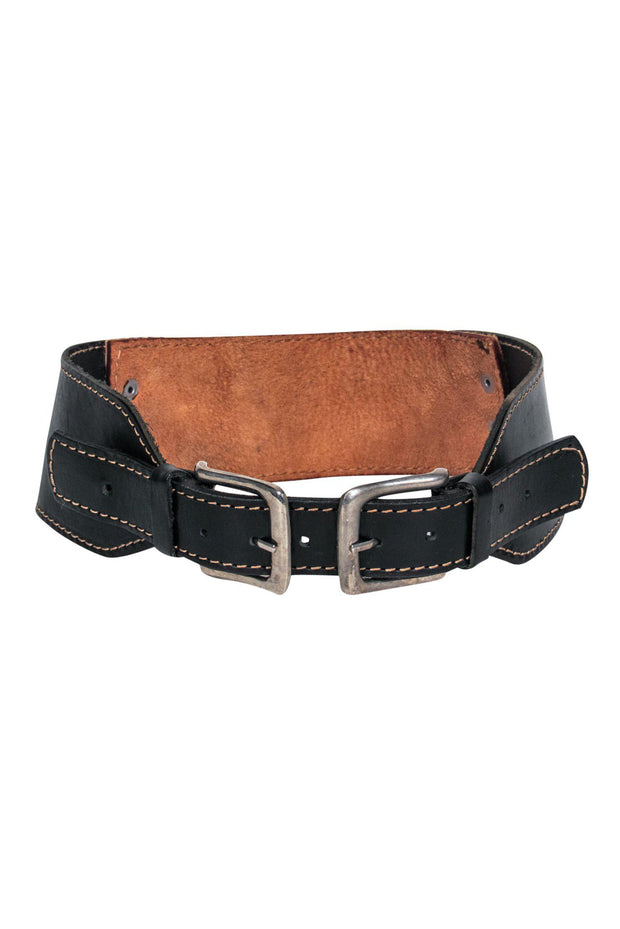 Current Boutique-Vintage Leather & Ponyhair Horseshoe Buckle Belt
