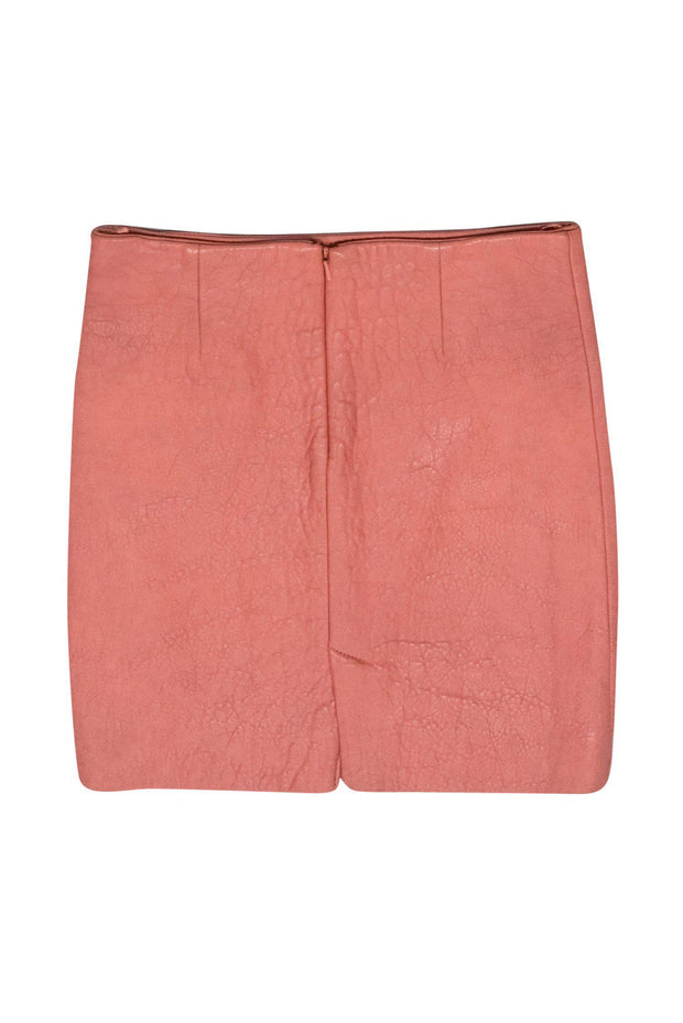 Current Boutique-Viparo - Salmon Pink Textured Leather Miniskirt Sz XS
