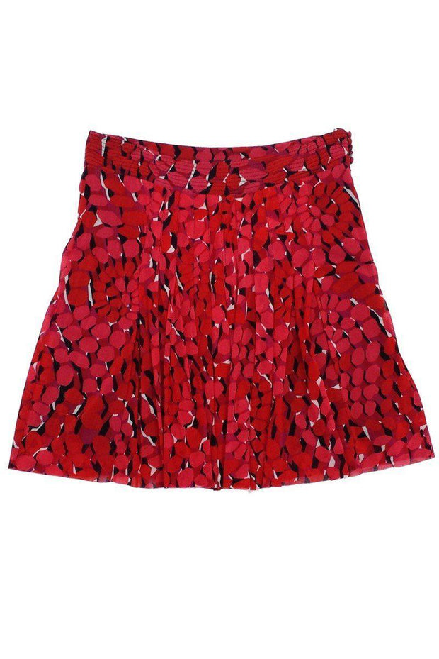 Current Boutique-Vivienne Tam - Red & Black Print Pleated Skirt Sz L