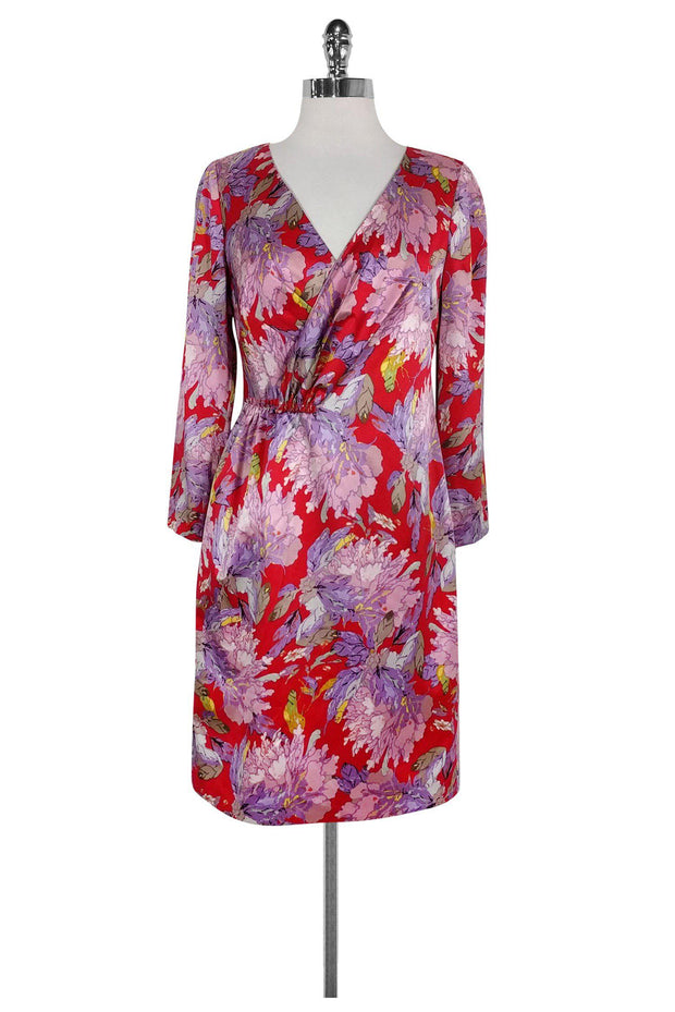 Current Boutique-Vivienne Tam - Red Silk Floral Dress Sz 6