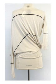 Current Boutique-Vivienne Westwood - Oatmeal & Black Striped Draped Shirt Sz S